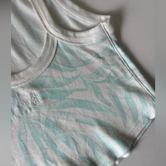 FP Movement by Free People Open Air Ribbed Cotton Tank-Turquoise Mint Combo NWOT - Picture 6 of 7